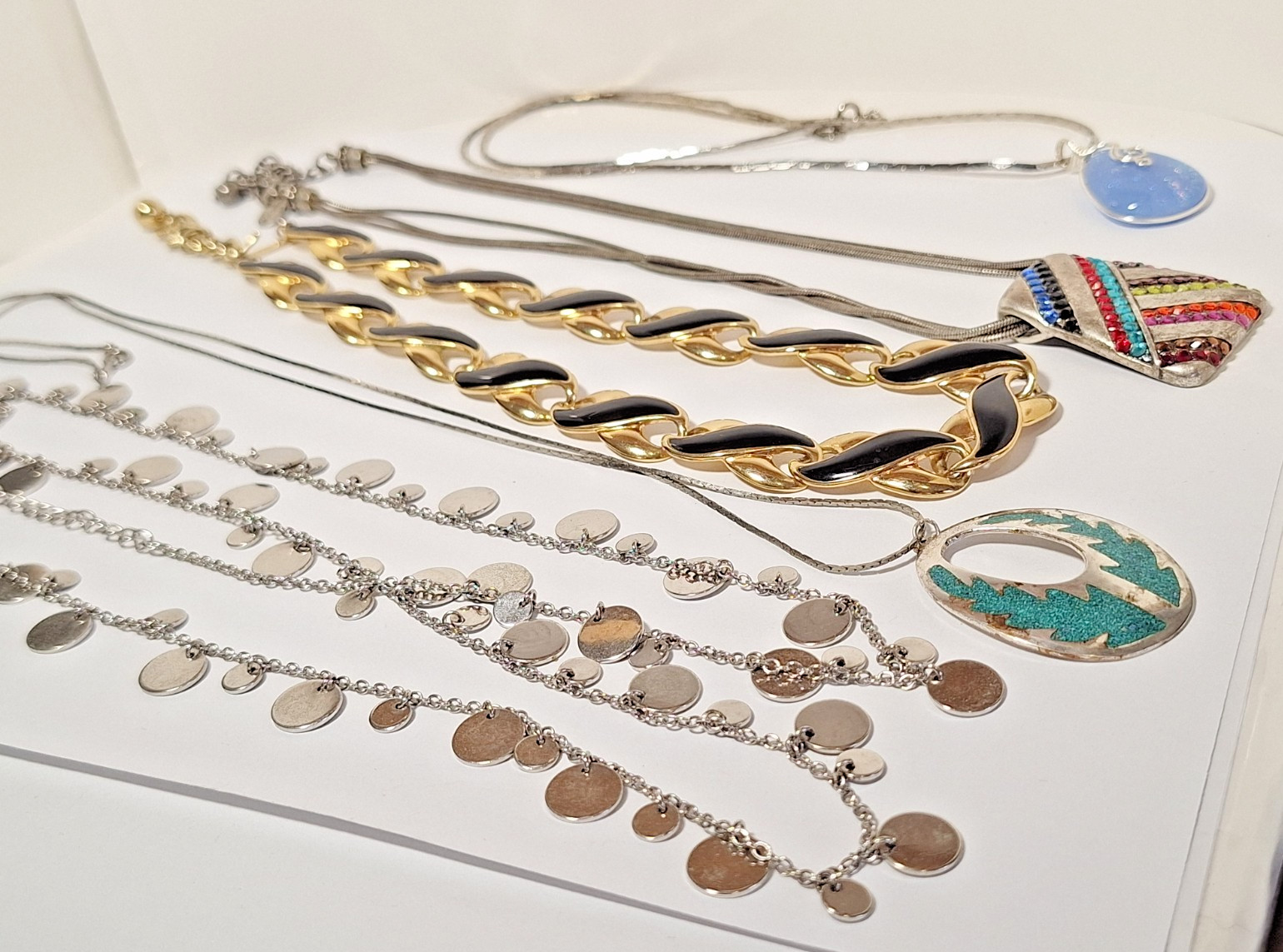 Lot of 5 Branded, Unbranded Fashion Necklaces & 1 With Sterling Silver Pendant