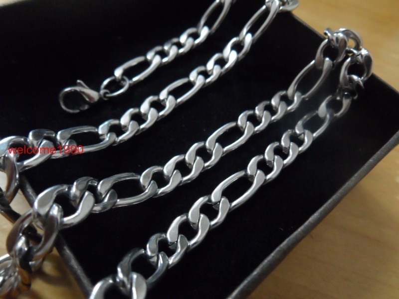 6pcs Lot 4mm 18-32” in bulk Figaro Link Chain Stainless Steel Necklace Chain