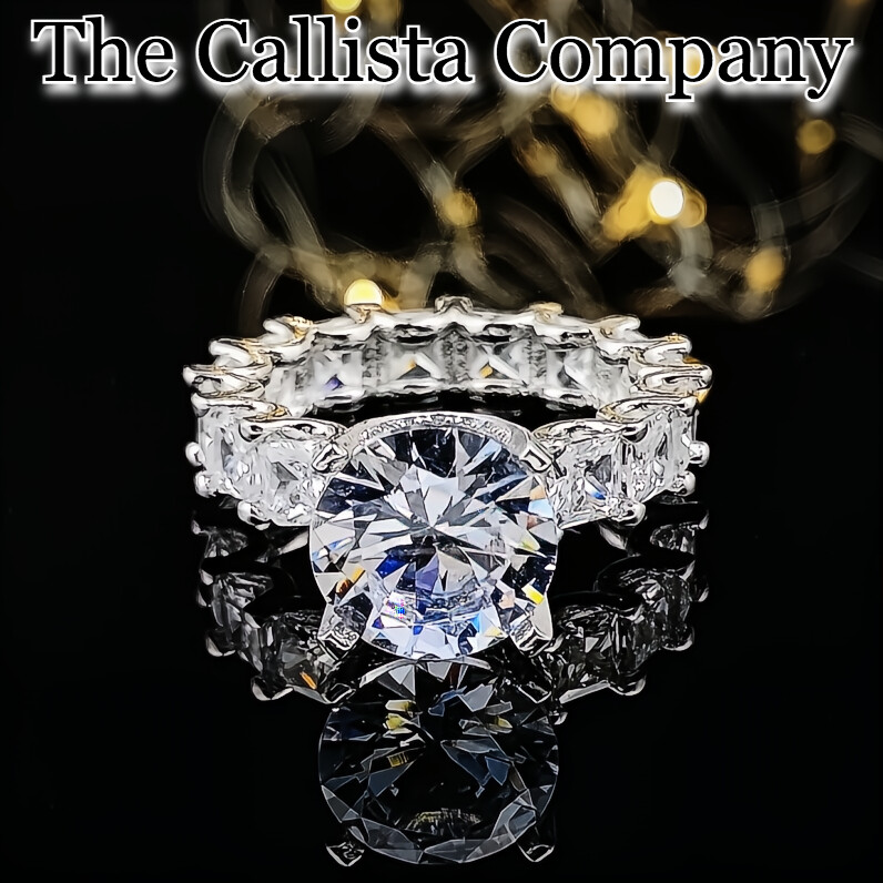 On Sale LAB-CREATED 4.91 CT RD CUT CLEAR 3A+CZ S925 STERLING SILVER RING SZ6,7,8