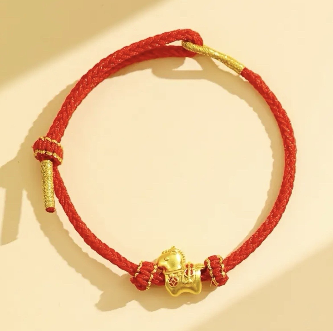 2026 New Year Lucky Good Health Horse Bracelet, Adjustable Chinese Zodiac