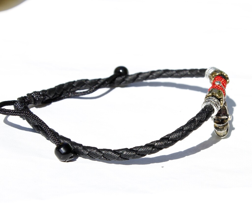 Women/ Men Bless Cross Red Rope Genuine Leather Anklet Bracelet One Size