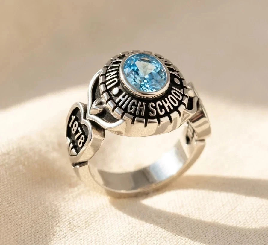 Custom High School Class Ring 2026 Graduation Oval Birthstone Gift For Daughter