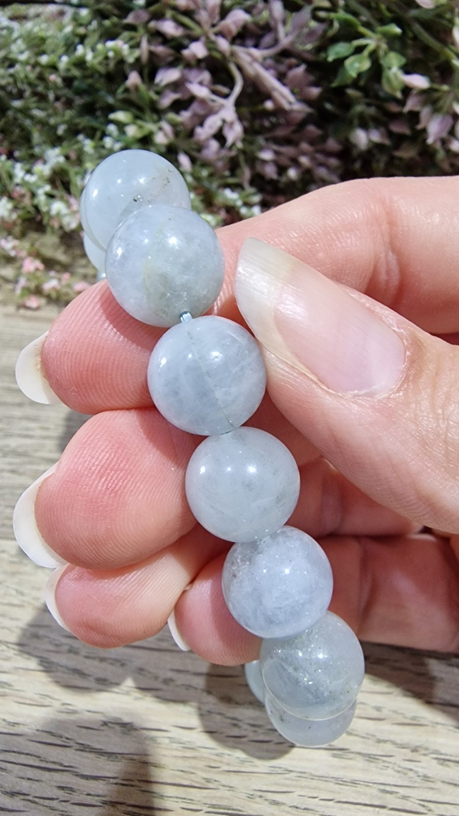 Aquamarine Crystal Beads Bracelet Elasticated 11.7mm