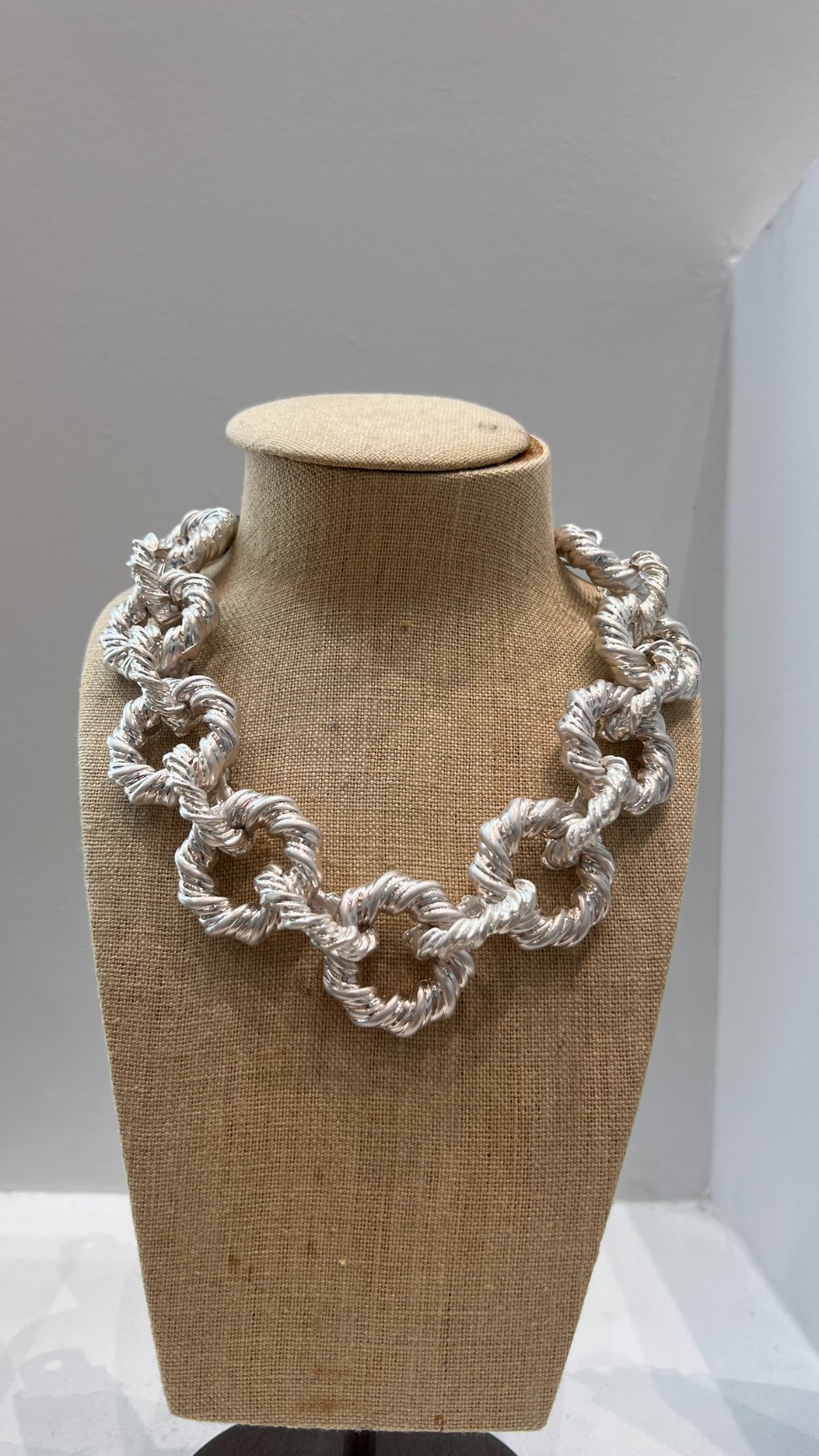 antonello serio woman statment choker necklace, silver color