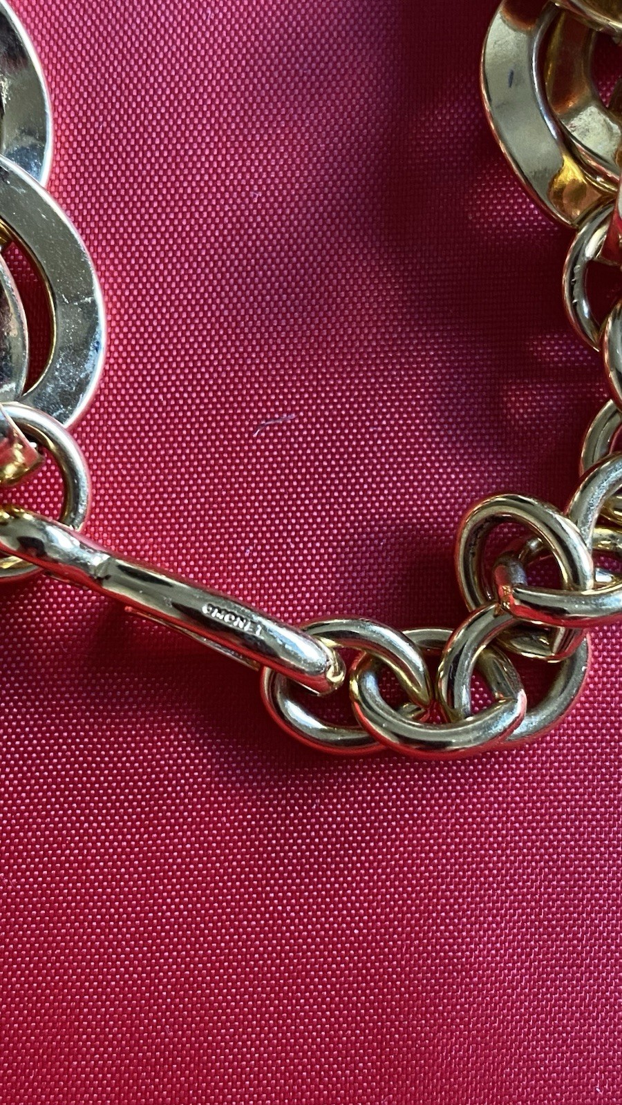 J.Crew Gold Tone Metal Curb Link Chain Necklace, Lobster Clasp, Signed