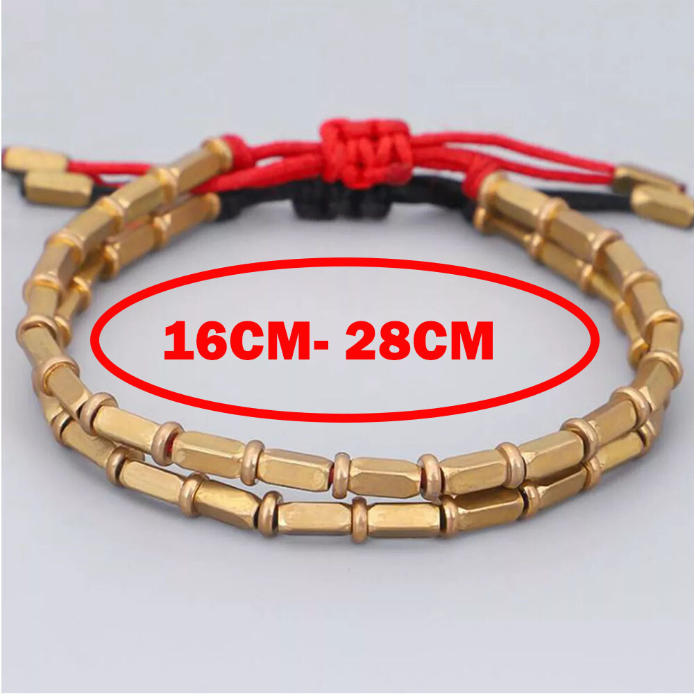 Red/Black Tibetan Buddhist Long-Copper Beads Healing Lucky Rope Bracelet Bangle