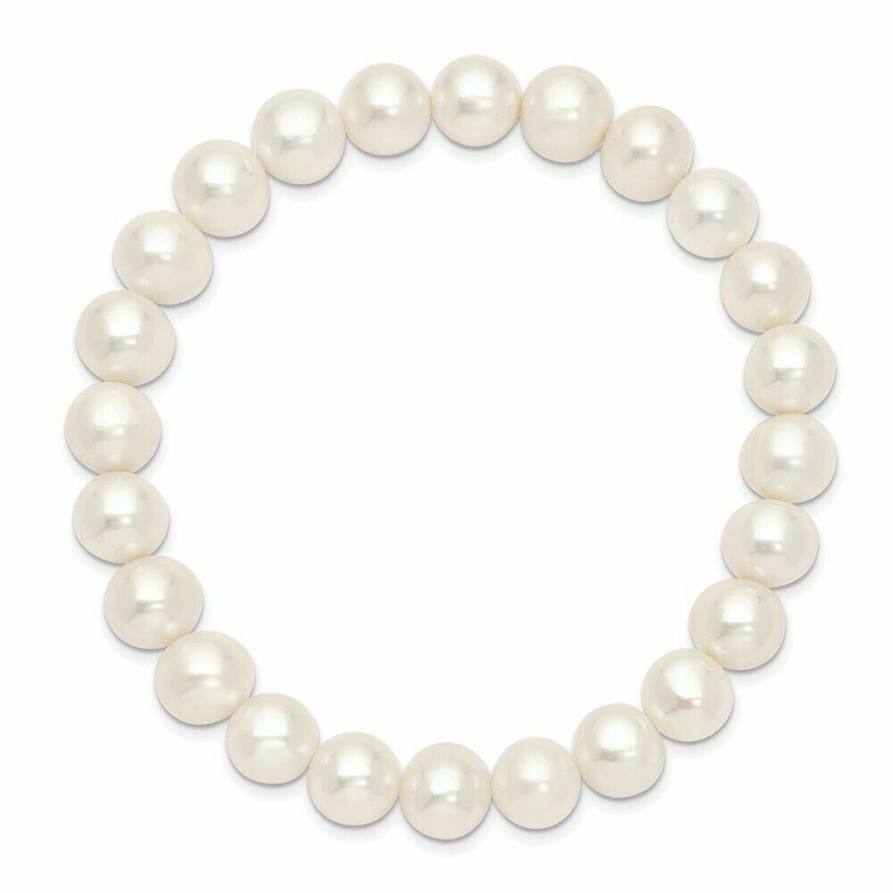 White Genuine Fresh Water pearl Stretch Bracelet for Women