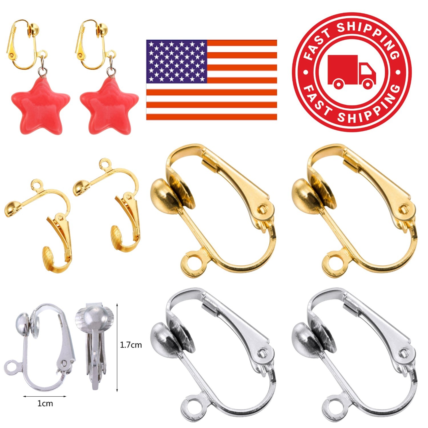 Gold and Silver Clip On Earring Converters 36 Pieces for All Occasions