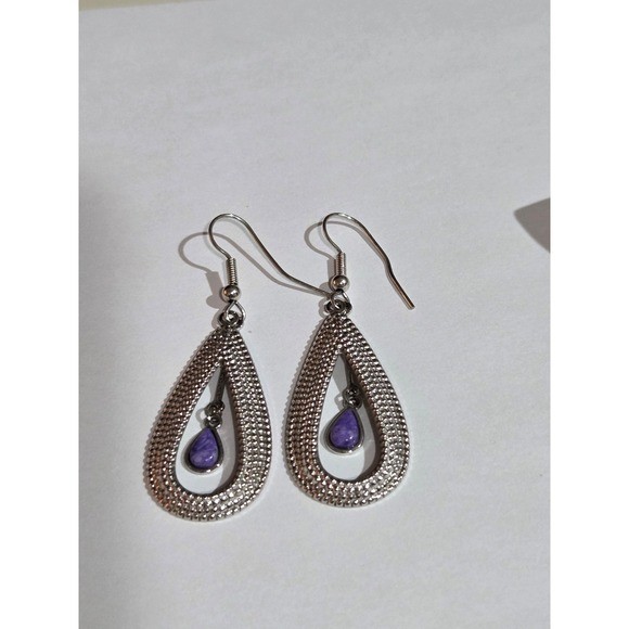 Lot of 5 Silver Tone Earrings Various Eras