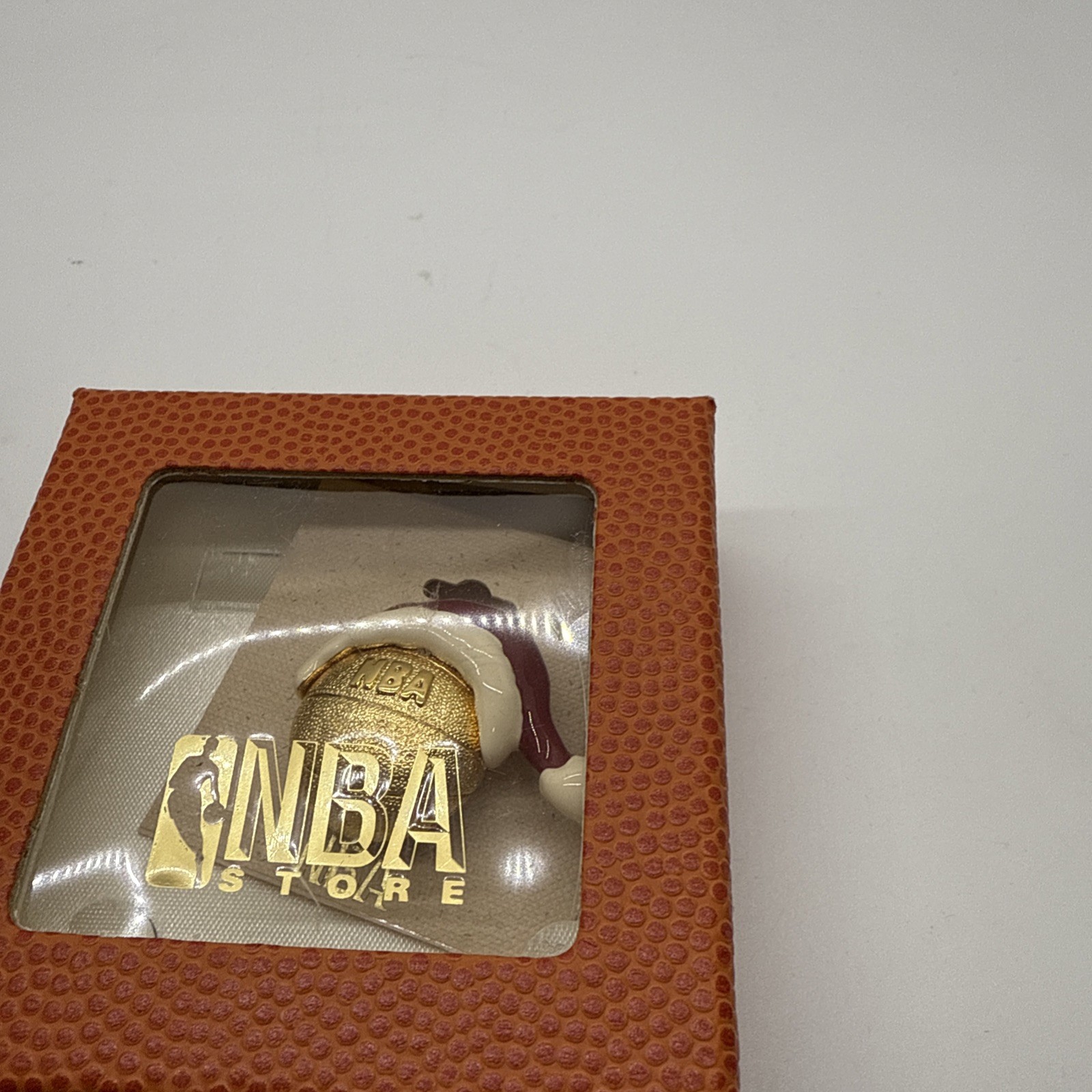 NBA Store Basketball With Festive Santa’s Hat Pin Broch in box