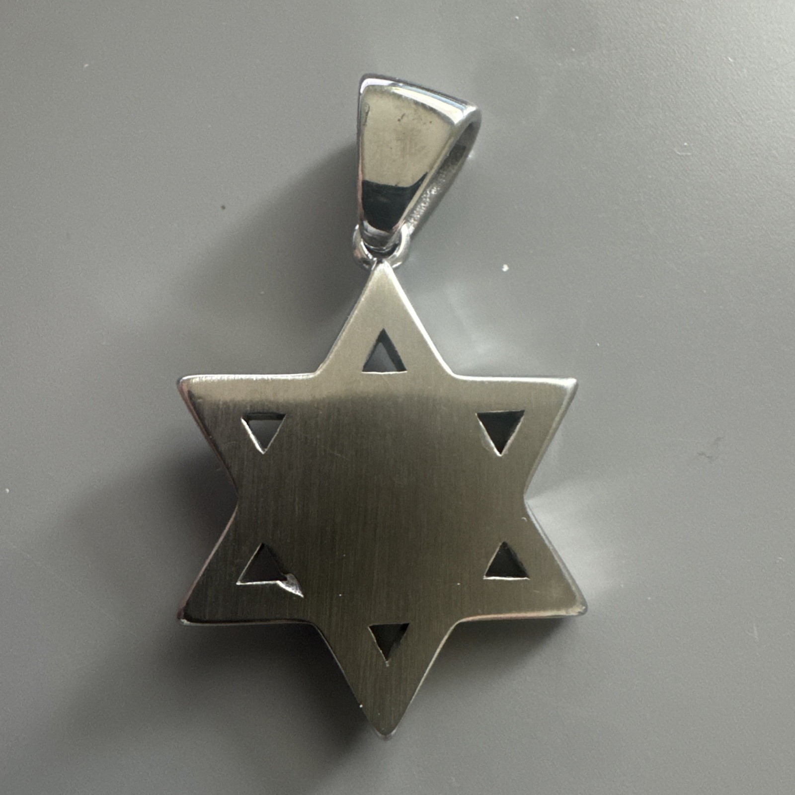 Star Of David Evil Eye Stainless Steel Pendant 24” Chain Jewish Religious Israel