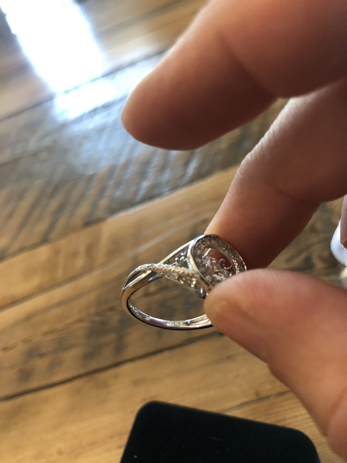Avon Everlasting Love Ring Floating CZ Stone Raised Setting 925 Size 9