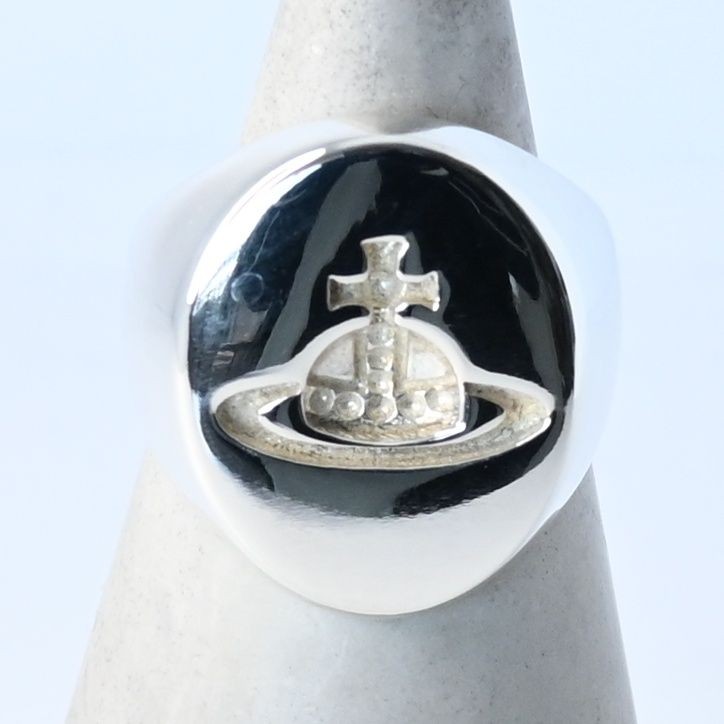 Vivienne Westwood Orb Signet Oval Ring S Size 11 Sterling Silver 925 Japan Used