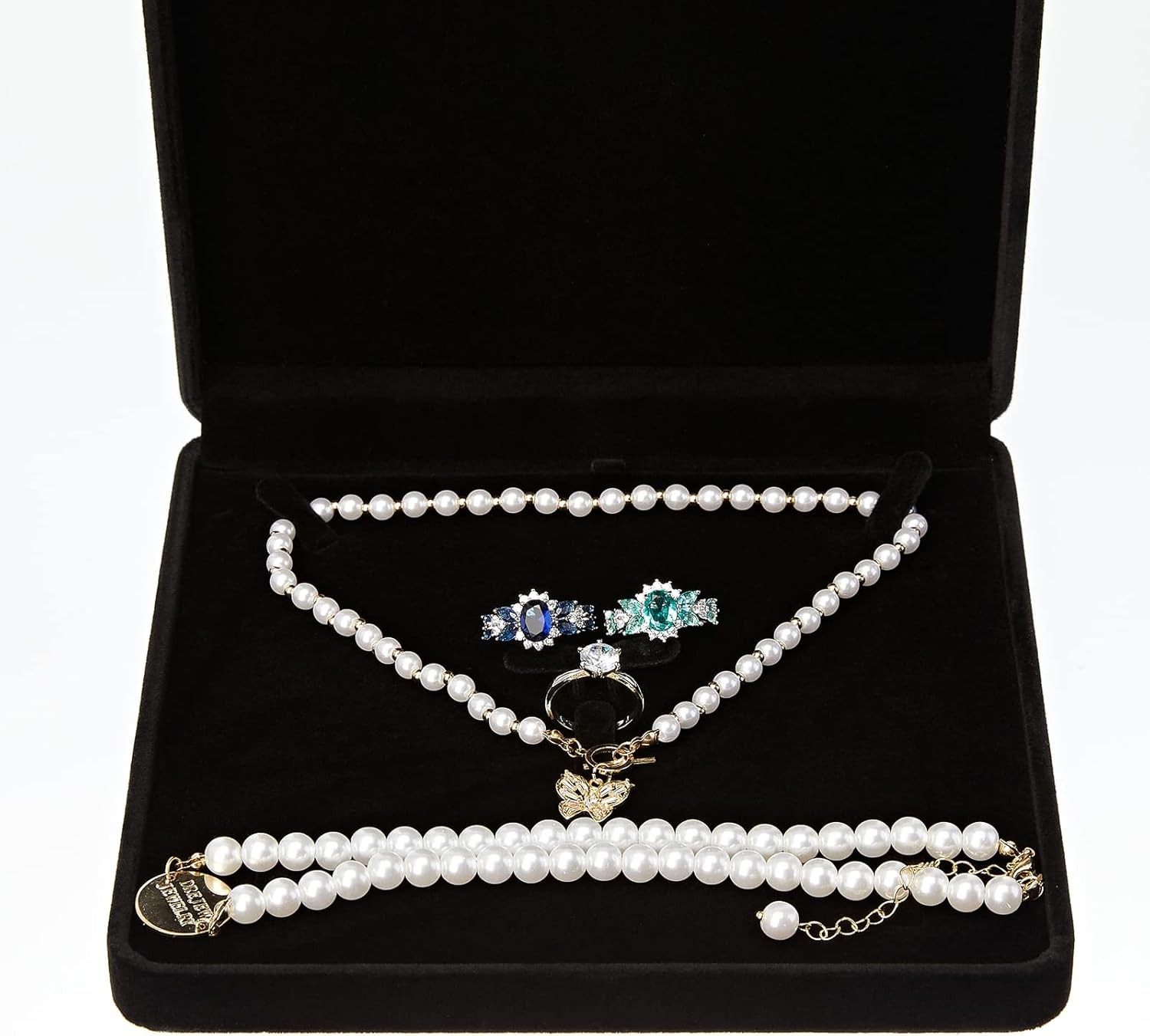 Velvet Jewelry Set Box, Velvet Gift Box for Bracelet Necklace Earring Ring