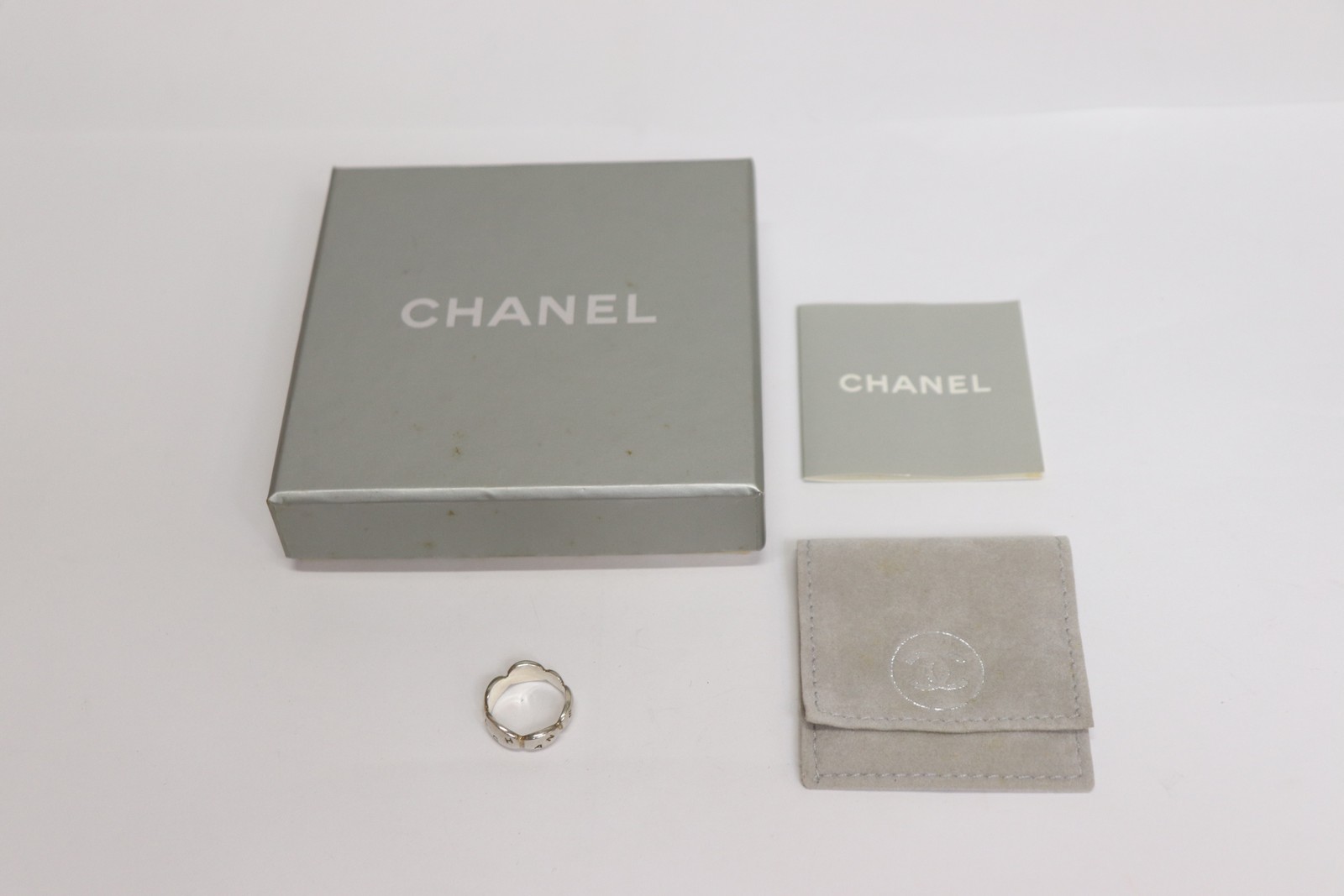 Chanel Silver 925 Ring US5 With Case From Japan 218 6430199