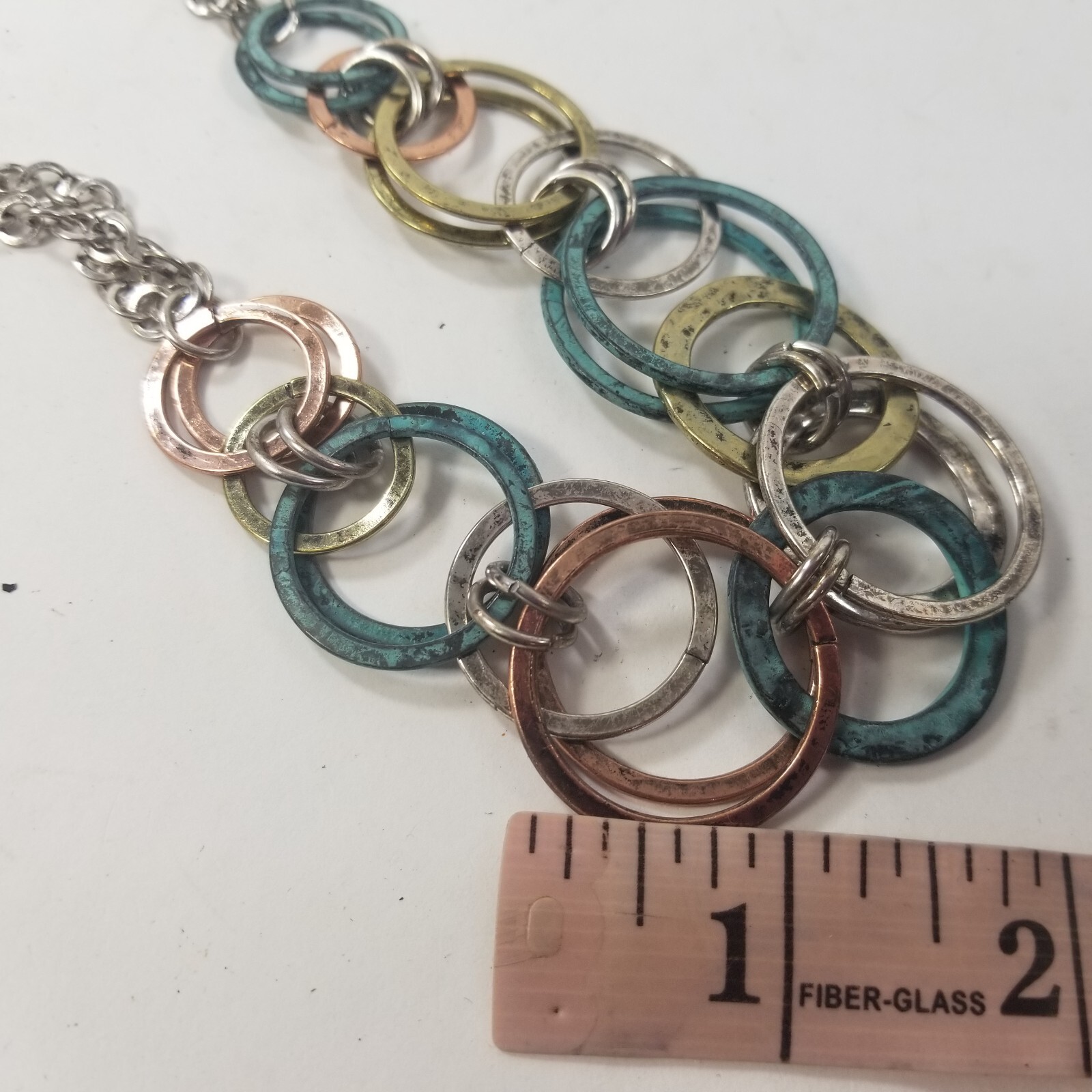 Statement Multi Chain Ring Cluster Chunky Boho Necklace and Earring Set Parure