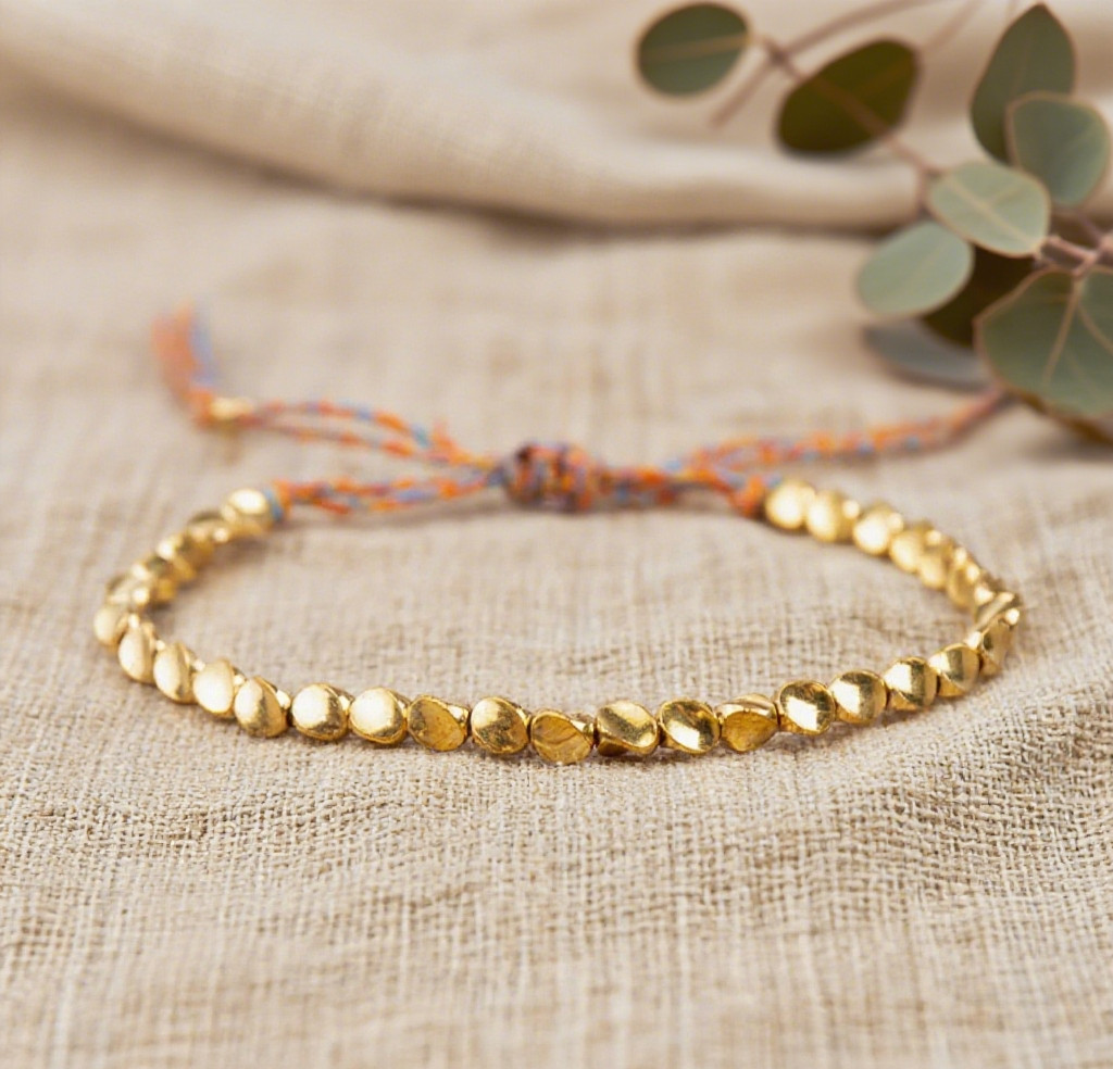 Tibetan Copper Beaded Bracelet Good Luck Friendship Wealth Healing Handmade Gift