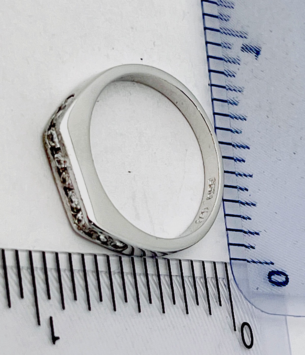 Sterling Silver 925 Channel Set 9 CZ Ring Size 7
