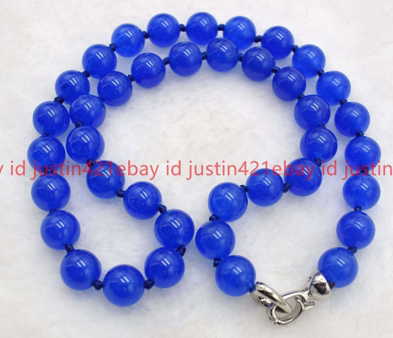 Natural 8/10mm Multicolor Round Gemstone Beads Necklace 18″ 925 Silver Clasp AAA