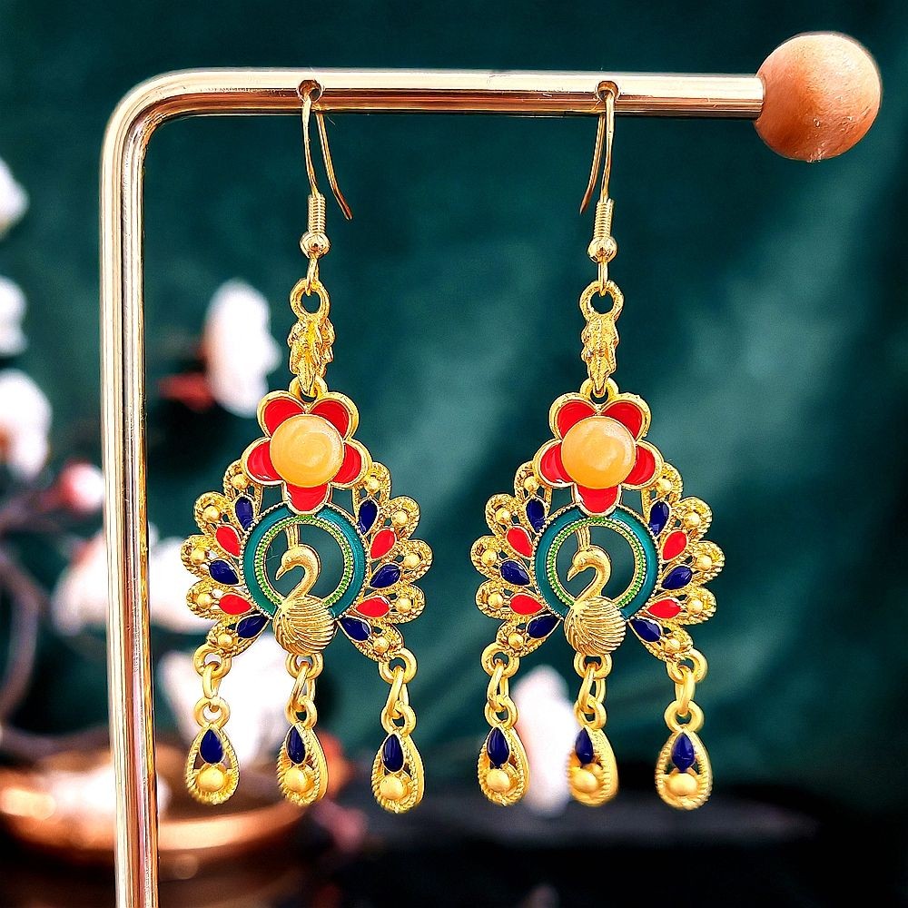 New Chinese Style Phoenix Earrings for Hanfu Qipao