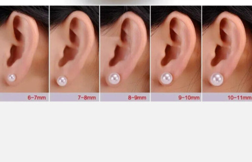 Sea Shell Akoya Pearl Earrings Stud 8mm Japanese White 925 Sterling Silver