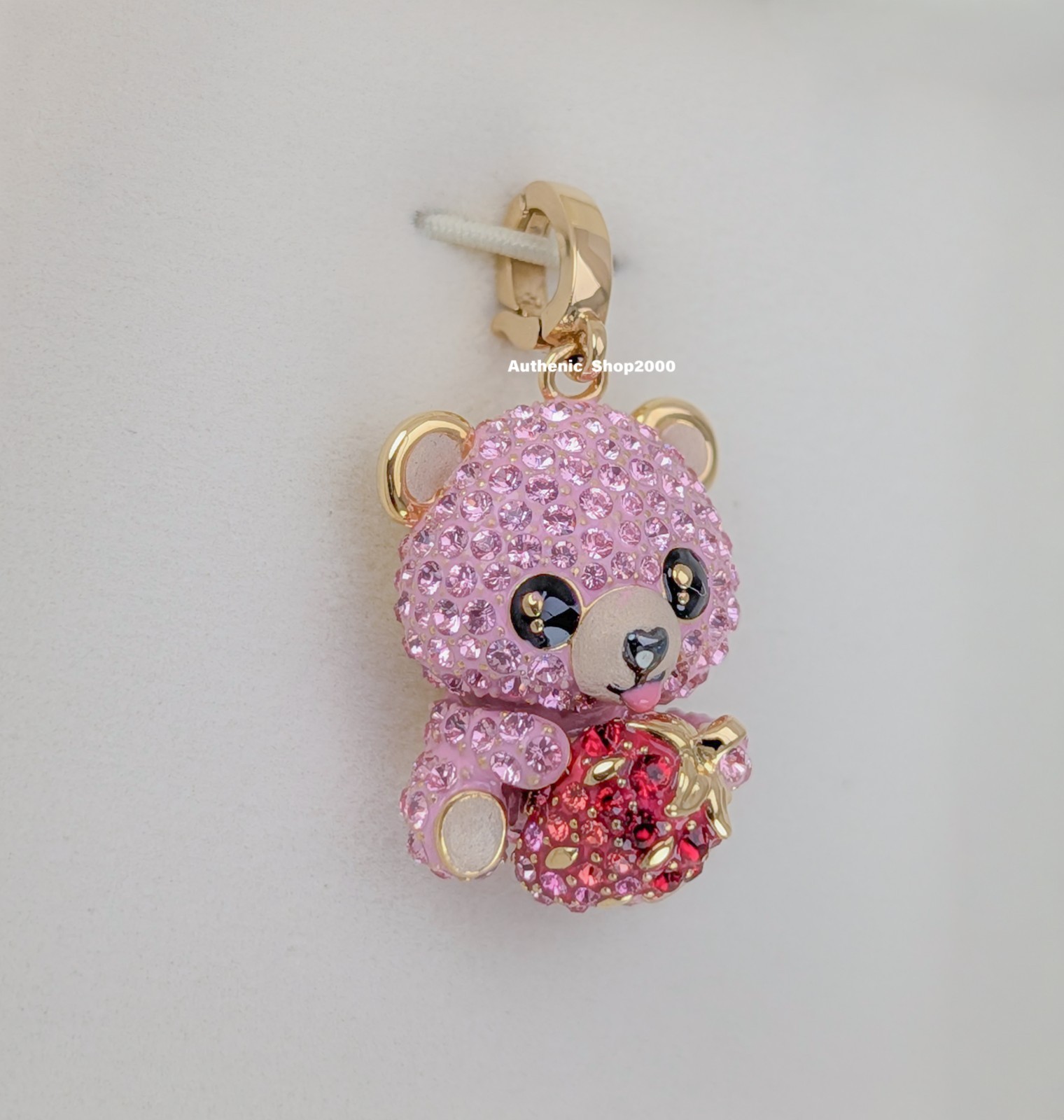 New 100% Authentic SWAROVSKI Pink Pave Teddy Bear Idyllia Charm Pendant 5738357