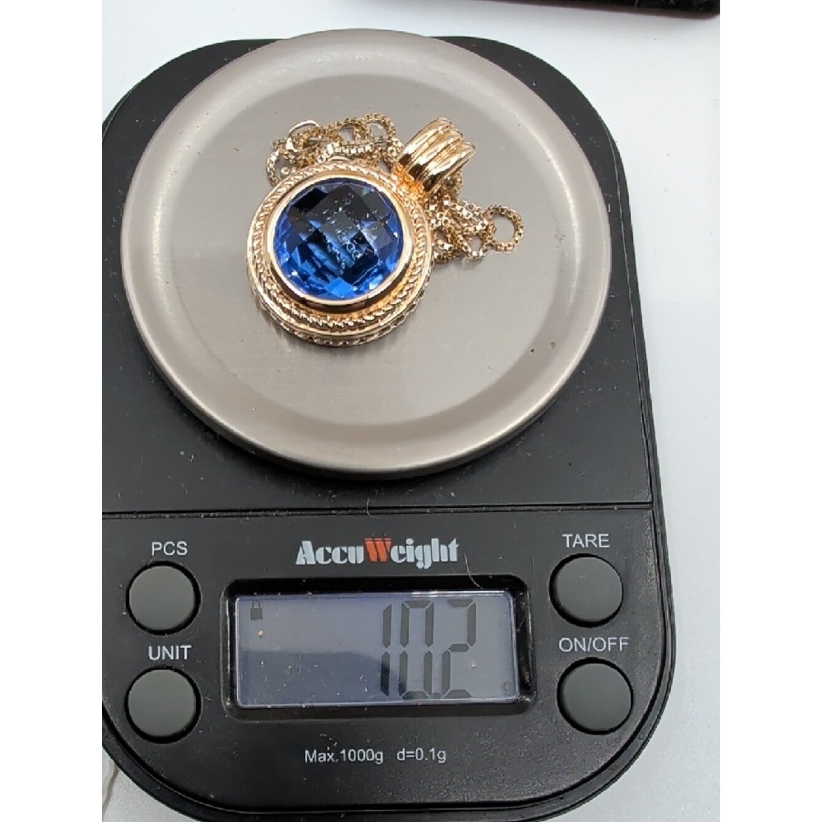 Technibond 18k Gold Bonded 925 Silver Simulated Tanzanite Pendant 18″
