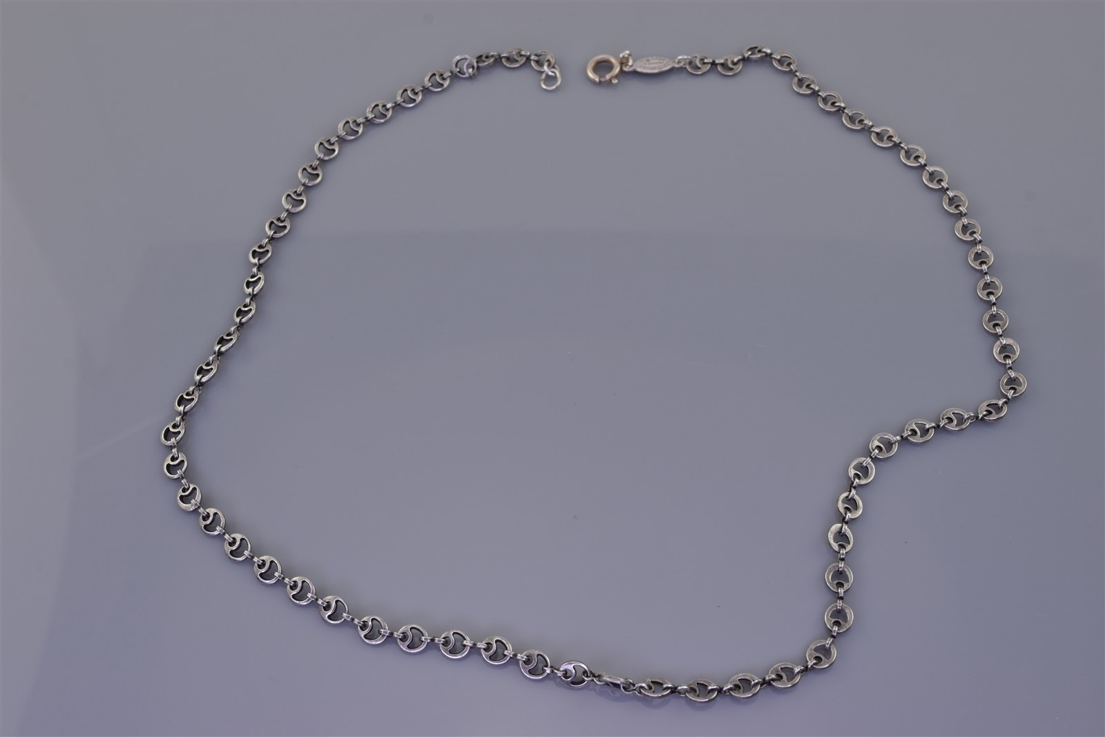 Catherine Popesco Silver 4.5mm Art Nouveau Deco Circle Link Necklace France 18″