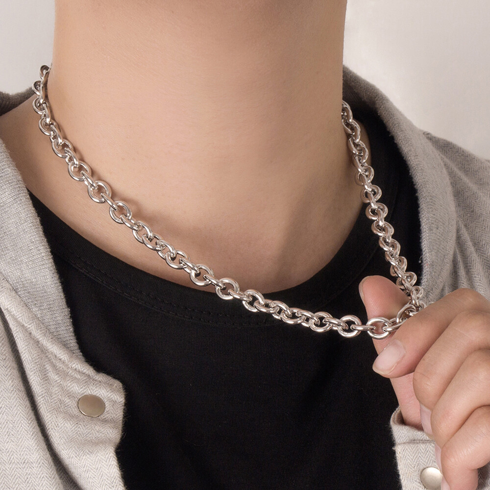 Real 925 Sterling Silver 8.5mm Round Cable Rolo Link Chain Necklace 16″- 26″
