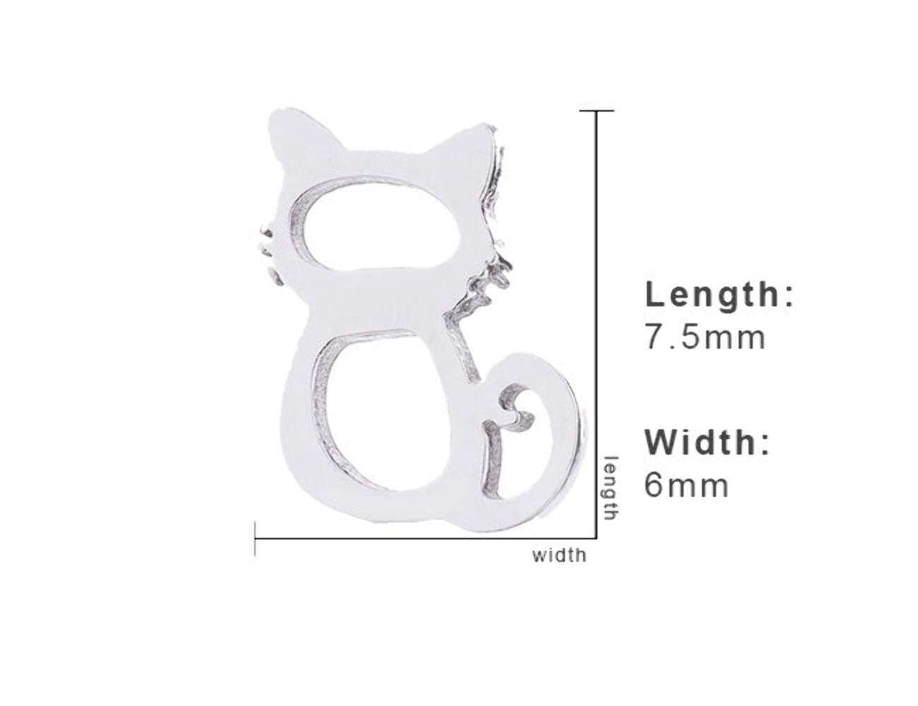 Adorable Cat Design Stainless Steel Stud Earrings Stylish Gift for Cat Lovers