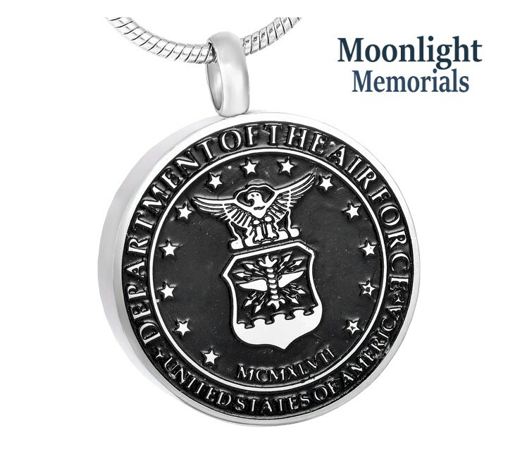 New United States Air Force Cremation Urn Keepsake Ashes Memorial Necklace