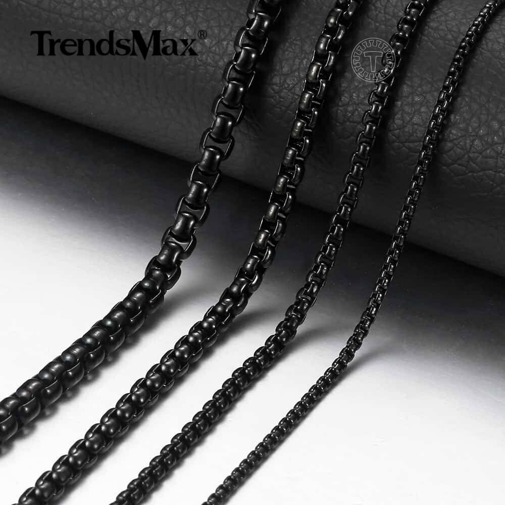 2/3/4/5MM Round Box Link Chain Necklace Gold Plated Choker 16-36″ For Men Boy