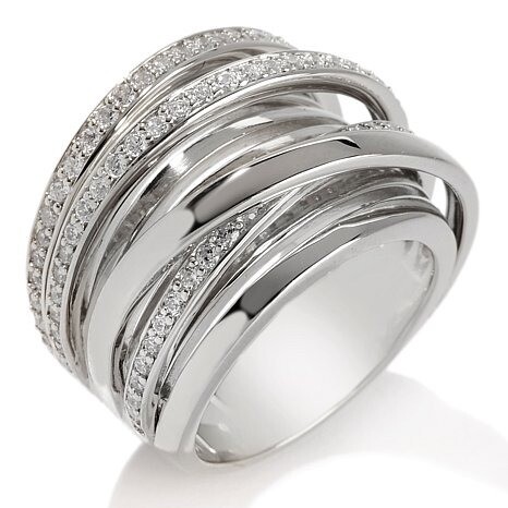 Orbit Engagement Band Ring Round Cut Cubic Zirconia Solid Sterling Silver
