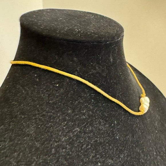 Natural Genuine Freshwater Pearls & Brown Leather Cord Necklace 18”