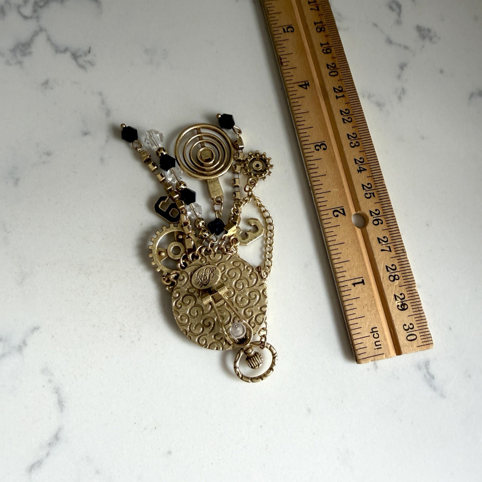 Gold Vintage Style Clock Earrings Steampunk Style Gears Jumbo Jewelry Gift NEW