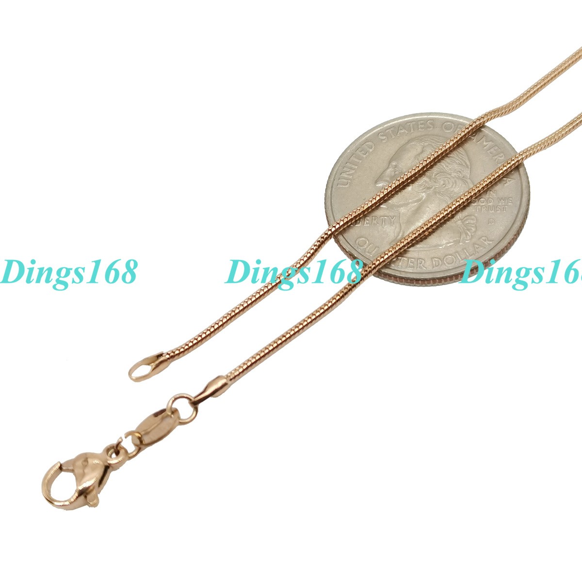 Men&Women’s Real 18K Rose Gold Filled 18inch 1.2mm Thin Italian Snake Chain J126