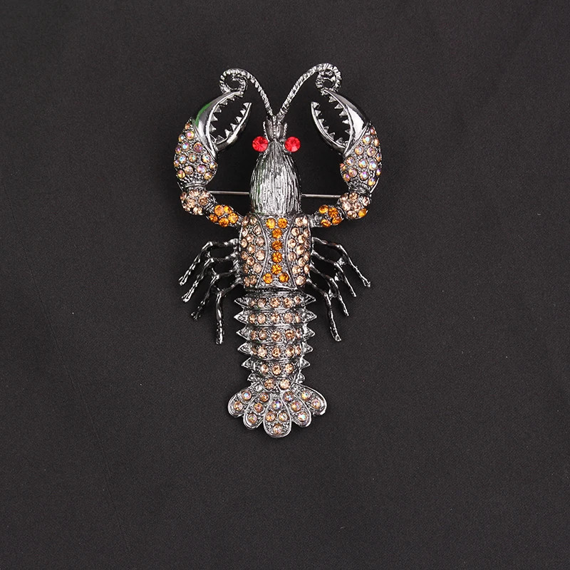 Women Men Unisex Lobster Lover Brooch Fashion Animal Pins Badge Jewelry