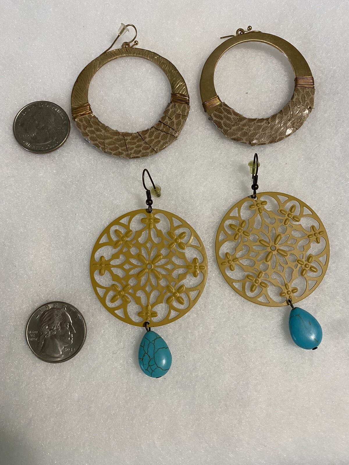 Very Cute Large Dangle Earrings x 8 Pair Preowned