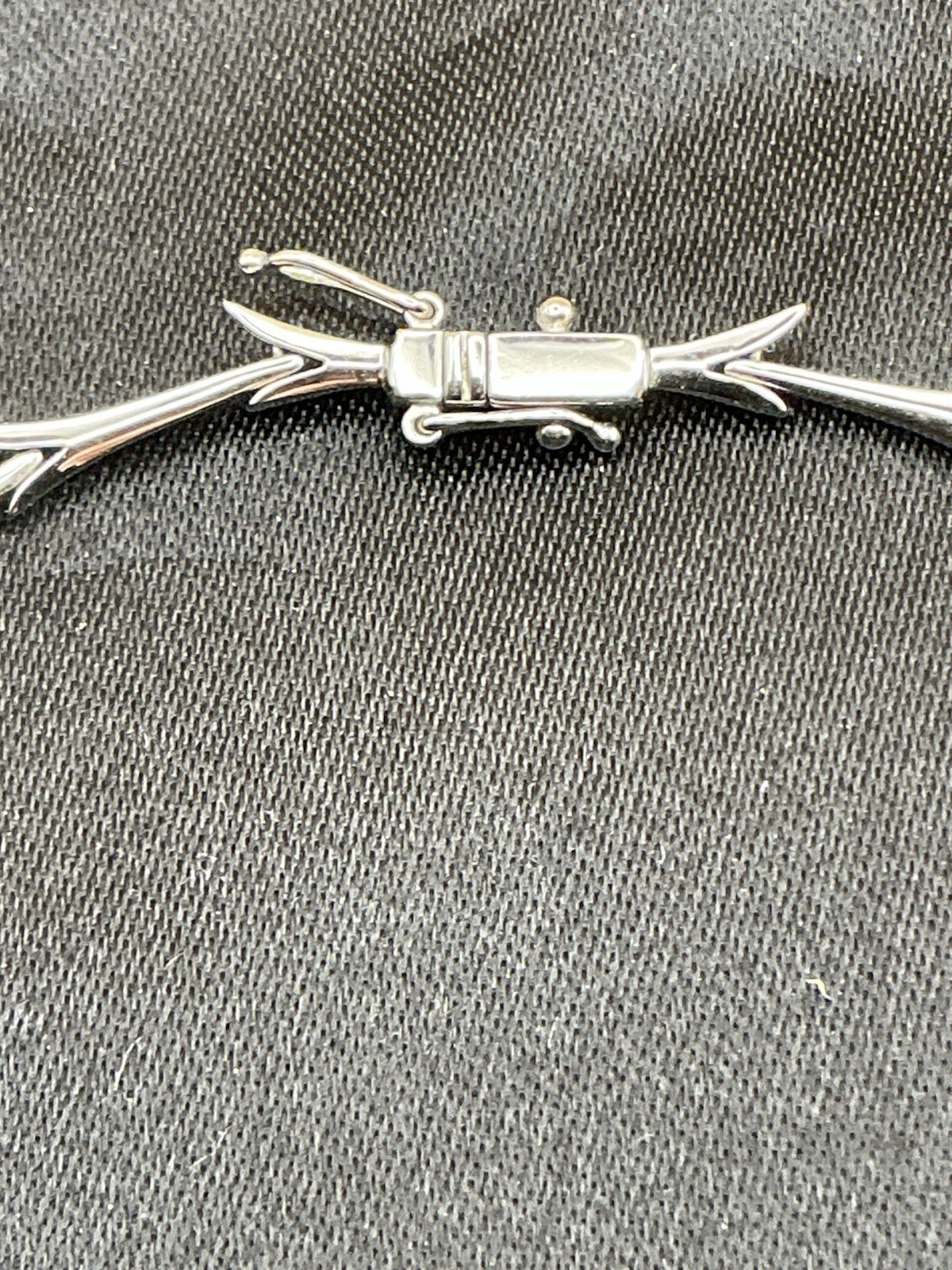 14k White Gold Tone Diamond Leaf Vine Statement Necklace Bar Link Chain
