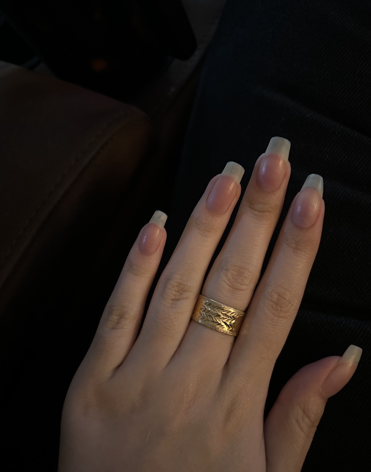textured solid 10k gold ring