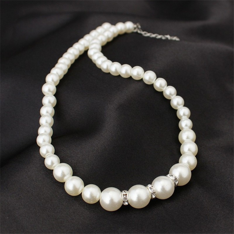 Women’s Wedding Bridal Gold Silver Plated Sz Ct Round Simulated Pearl Set