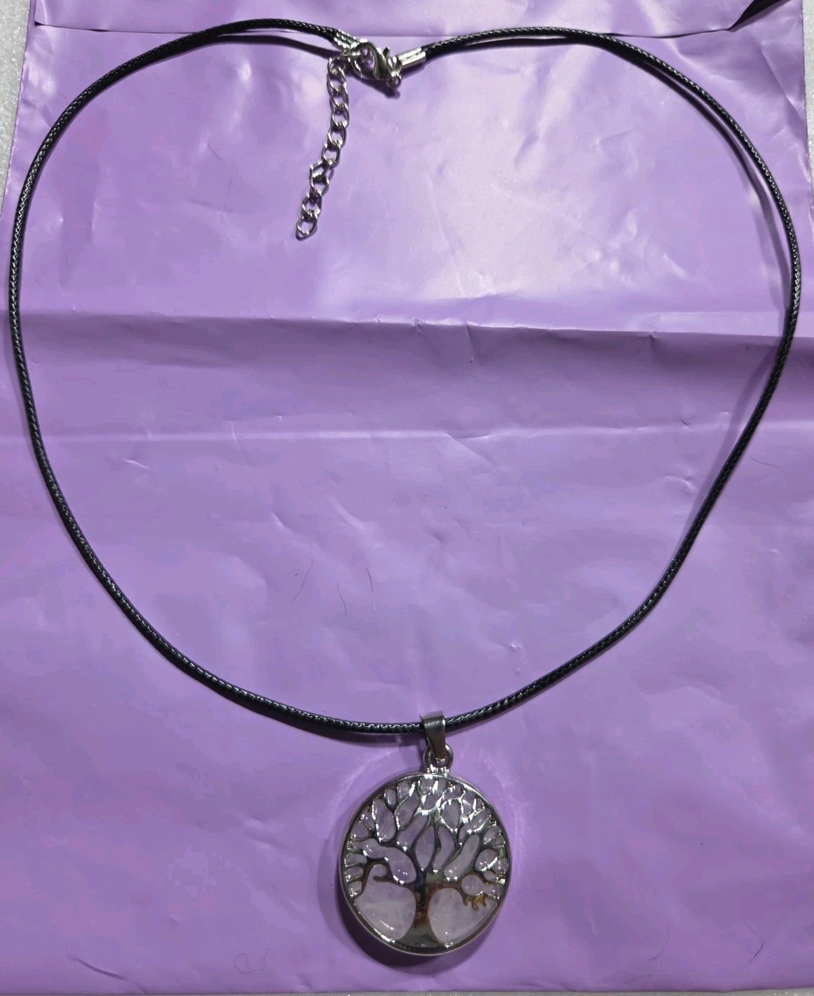 Tree Of Life Rose Quartz Necklace 18in With Extender