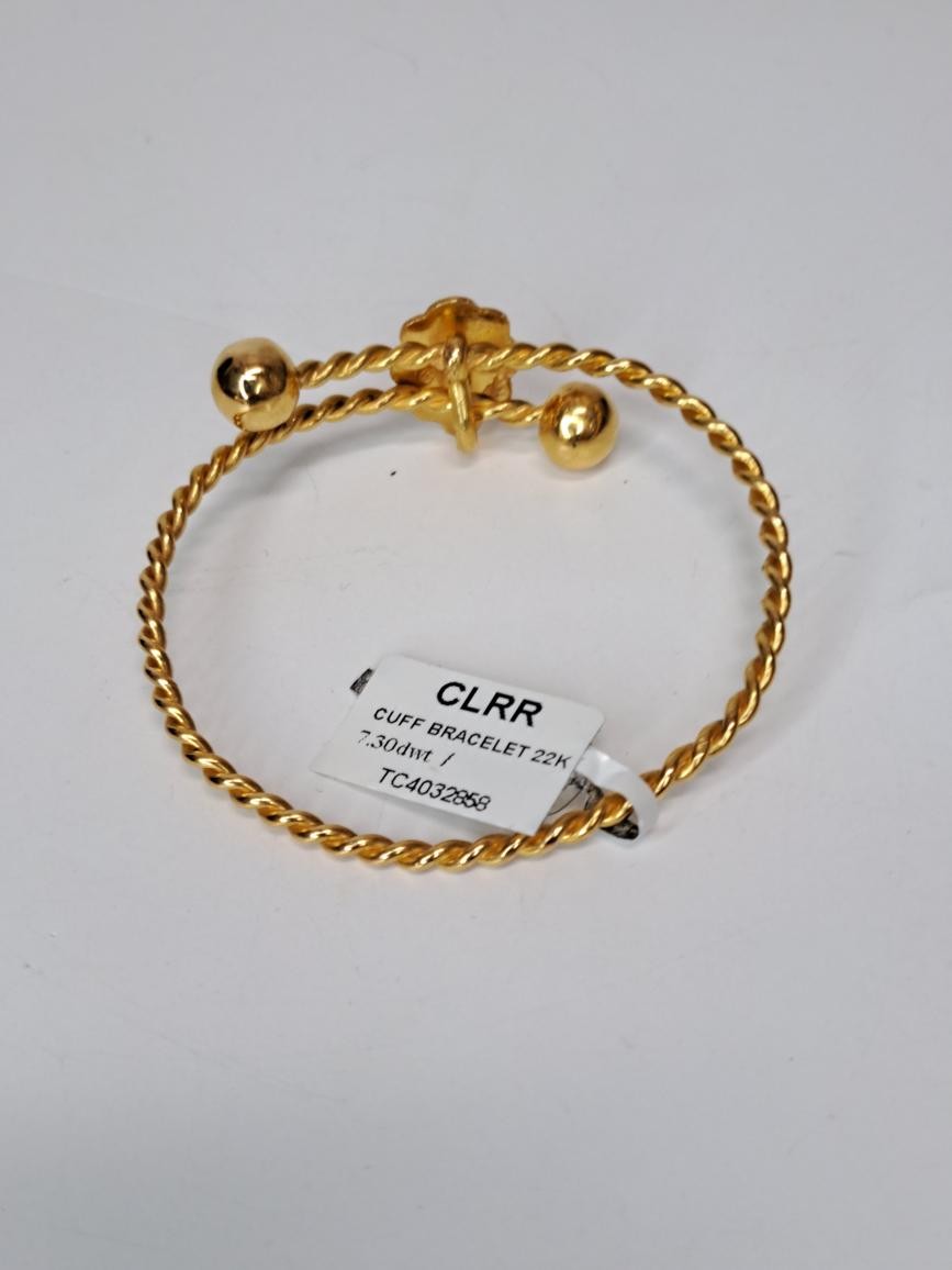 Twist Bangle Bracelet 22K Yellow Gold 7.3dwt (TC4032858)