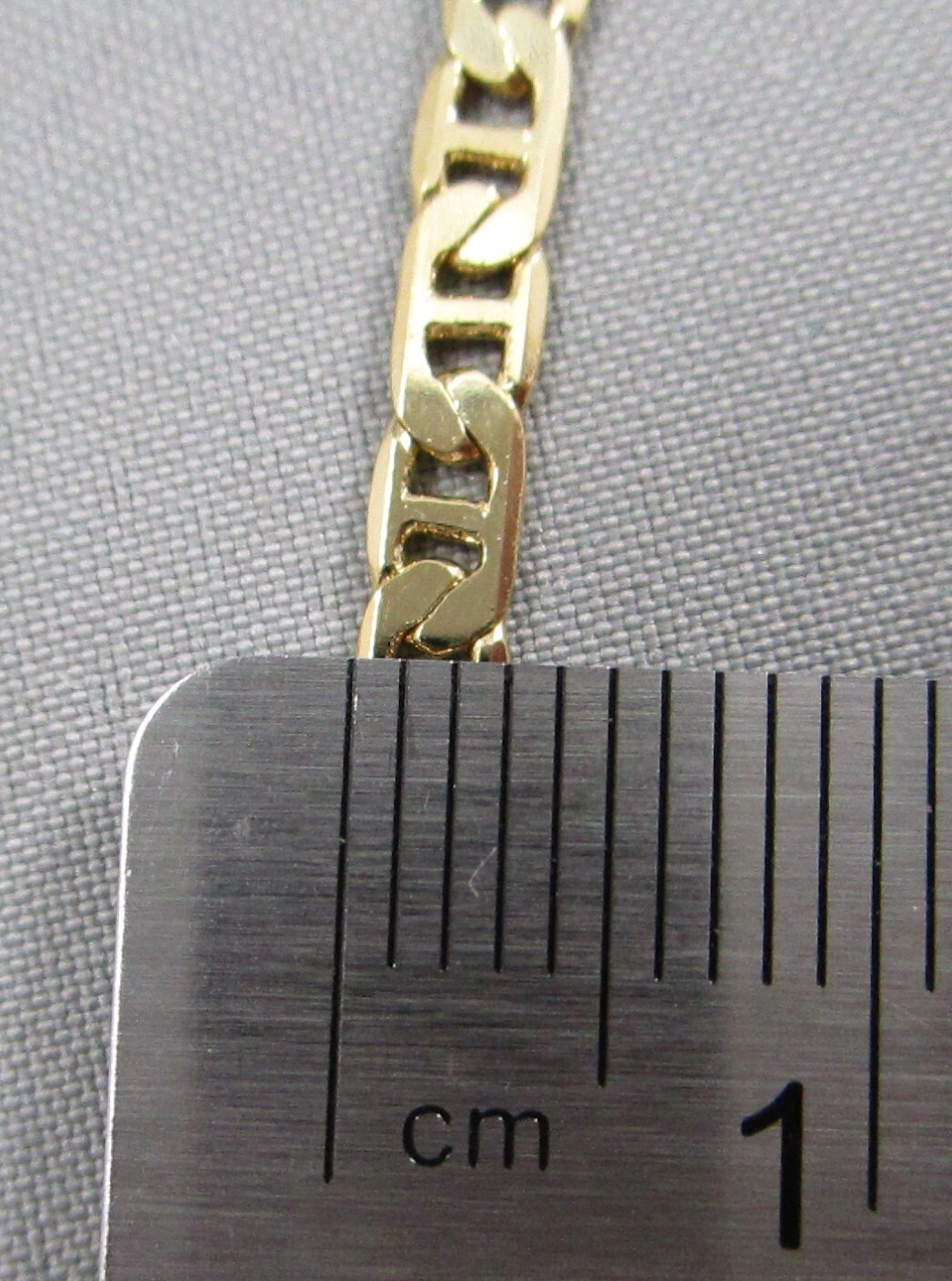 NOS Gold Tone Mariner Chain 3 mm Thick 7 1/4″ Long Bracelet 6116