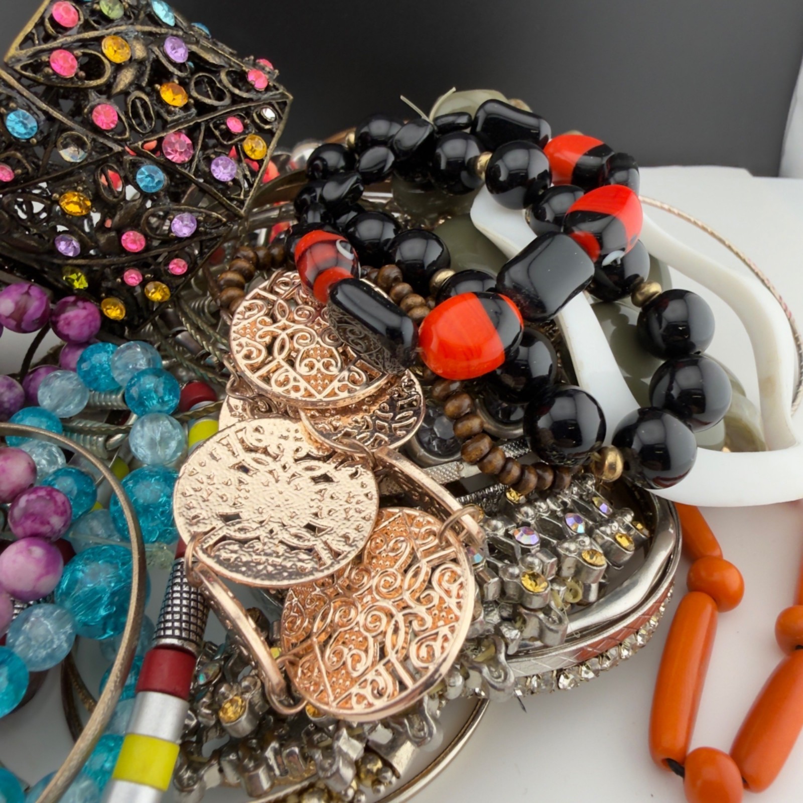 Mixed Bracelet Lot Wear Repair Repurpose Harvest Only Bangle Bead Wire Stretch