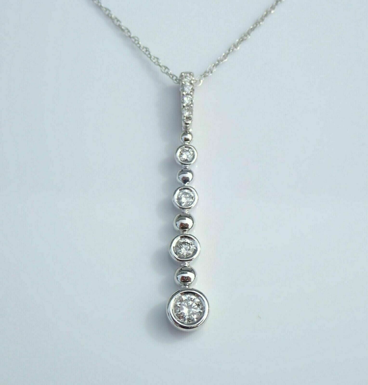 Round Cut Simulated Diamond Women’s Charm Pendant 14k White Gold Plated