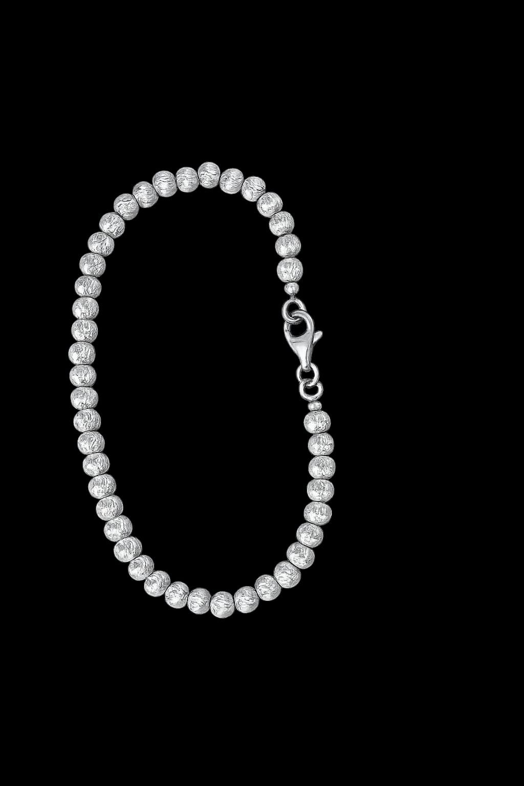 Silver 925 Bracelet Ball Chain Everyday Fashion Elegant Vintage Style Gift