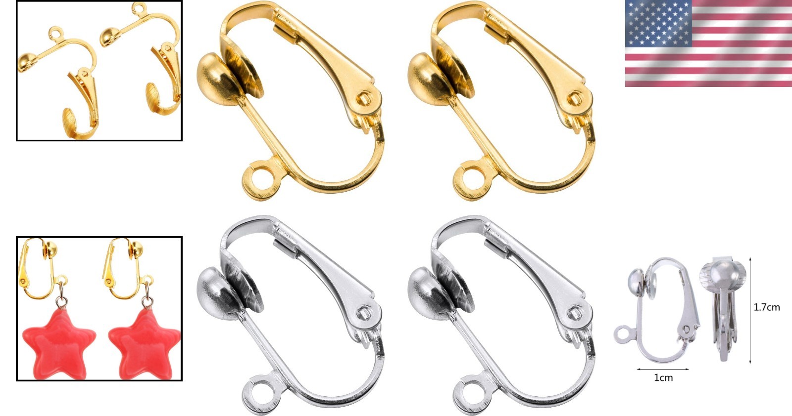Gold and Silver Clip On Earring Converters 36 Pieces for All Occasions