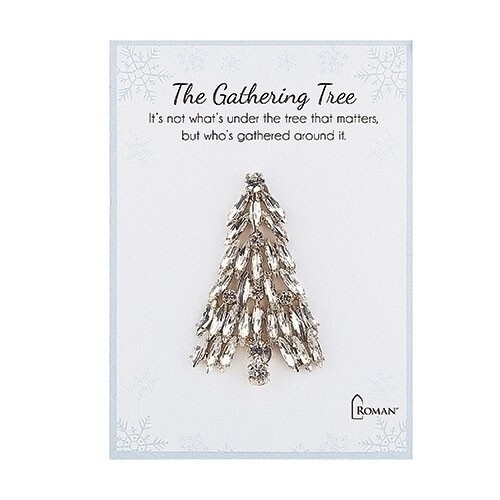 Clear Crystal Gathering Tree Pin By Roman Inc ~~ Christmas Must-Have