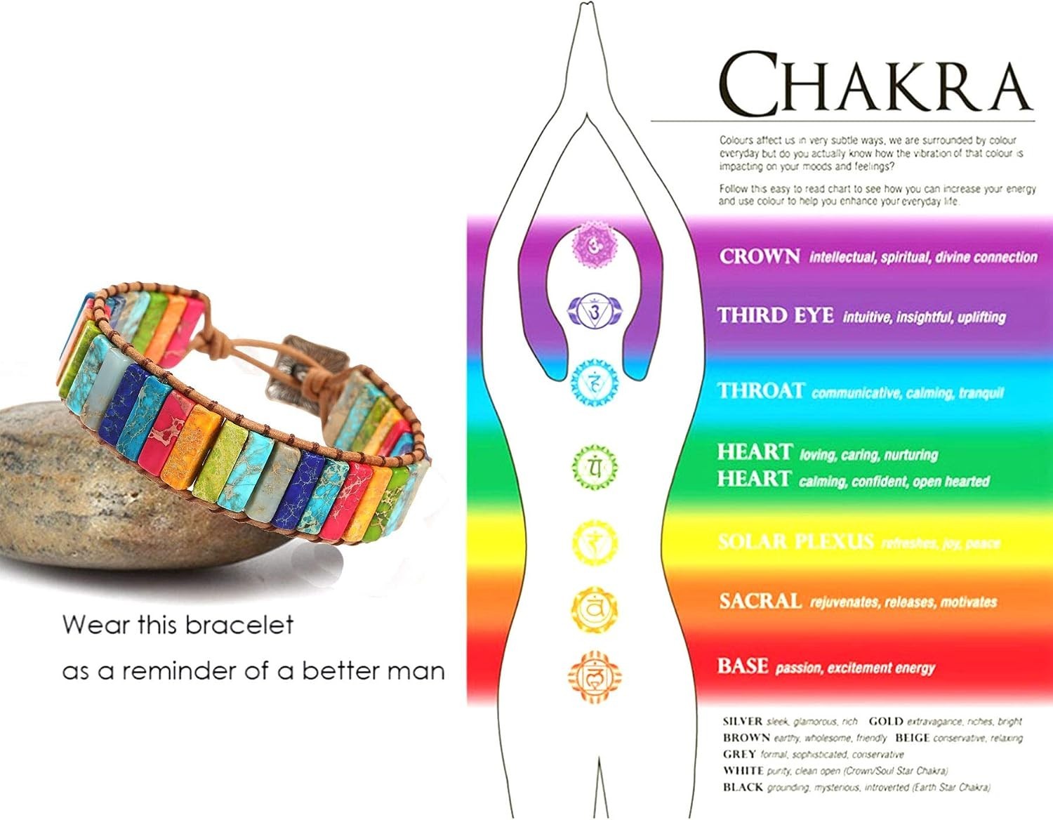 Handmade Boho Chakra Bracelet – Natural Stone & Crystal Wrap Jewelry